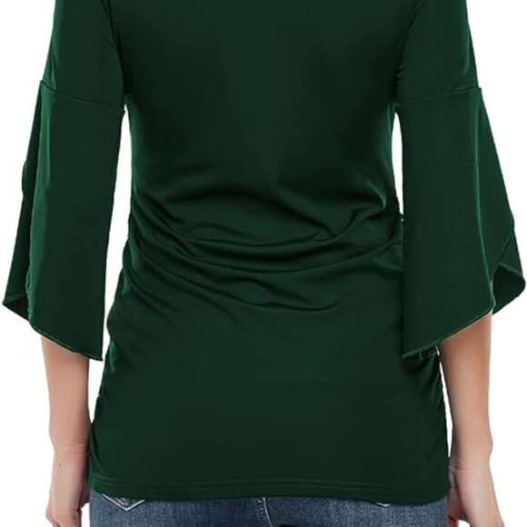 EUC Love2Mi Maternity Size Large 3/4 Sleeve Casual Green Maternity Top - Picture 4 of 8